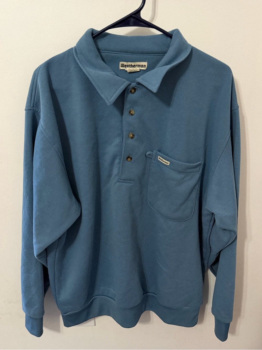 1980s Weatherman 4-Button Polo Pullover